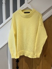 FRENCH CONNECTION Chunky Knit Lemon Oversized Jumper With Mohair. Size L. BNWOT.