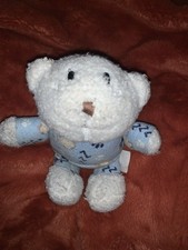 Vintage Chad Valley White Teddy Bear Blue Pyjamas Plush Soft Toy 8" 174