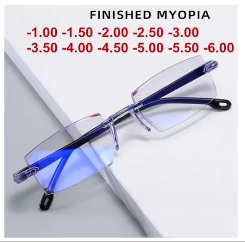 Rimless myopia glasses - rimless, unisex