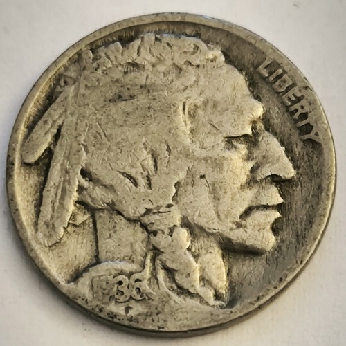 1936 buffalo nickel 5c cents - 1936,