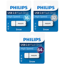 Philips 16GB 32GB 64GB Snow High Speed USB Flash Drive Memory Stick Pen Drive