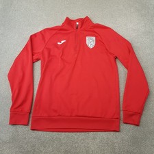 Merthyr Town Mens 1/4 Zip Top Medium Red Joma Football Training Drill Non League