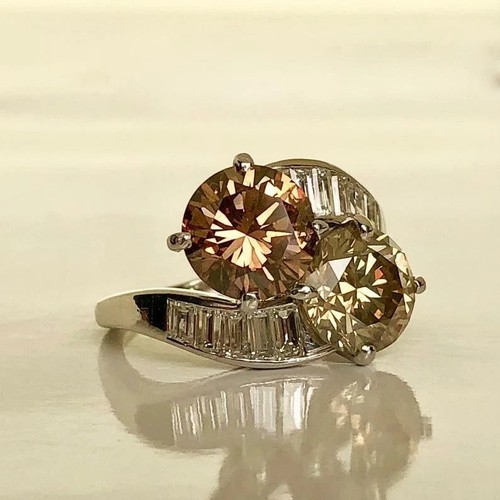 Champagne 4ct and lab - 6.4ct,