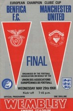 BENFICA F.C. V MANCHESTER UNITED 1968 EUROPEAN CUP FINAL MATCH DAY PROGRAMME 