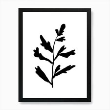 Oak Leaf Silhouette Art Print Framed Wall Art Poster Canvas Print Picture