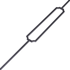 Black Metal Stair Spindle  Rectangular Design Baluster  13mm Mild Steel- Barbury