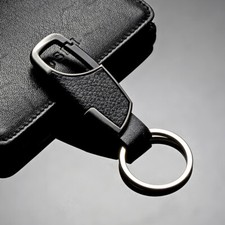 Metal Leather Key Chain Ring