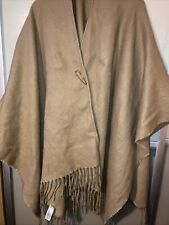 Beige Poncho With Fastening Clip Size 18/20 By Primark 