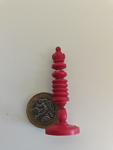 Antique english bone red chess - bone,