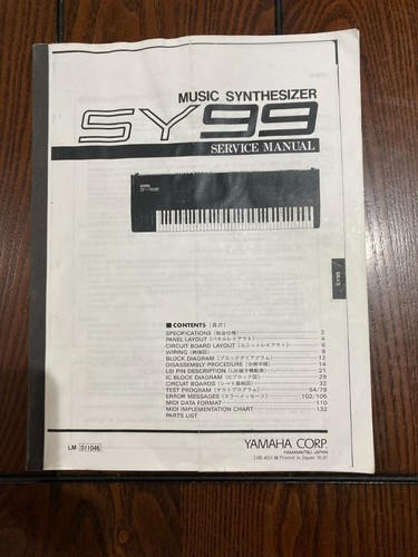 Yamaha sy99 service manual - sy99,