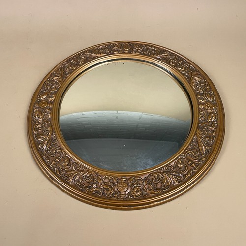 Vintage round gold mirror - gold,