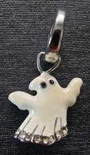 Fossil Charm - Ghost (white enamel with stones)