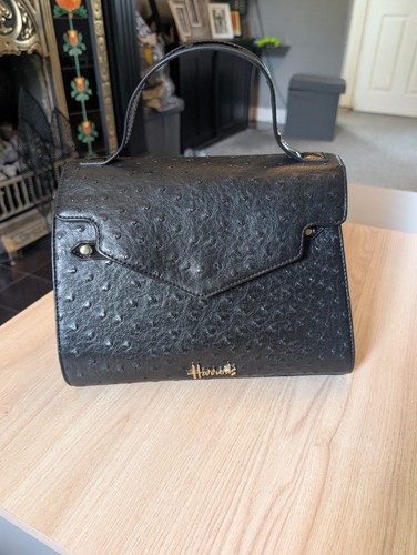 Harrods black bag gold tone - bag,