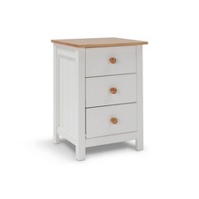 Home Scandinavia 3 Drawer Bedside Table - Two Tone