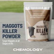 Fly Maggot Killer Dust Powder 500g Wheelie Bins Egg Larvae Flies Natural Control