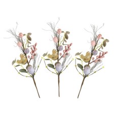 Bundle Of 3 Easter Twig, Leaf, Hen and Egg Decorations 45cm/17 Inches High