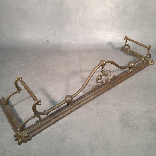 Vintage brass fireplace fender - vintage,
