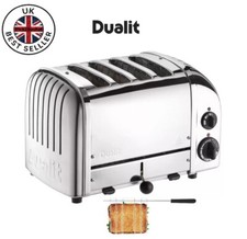 Dualit Classic 4 Slot Toaster With Sandwich Cage Polished Stainless Steel 40590