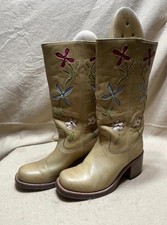 Judy Rothschild R.Soles Leather Floral Boots UK 4 EU 36