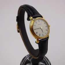 Zenith Watch 27.0010.901 Ladies Gold Plated White Dial Black Leather Strap