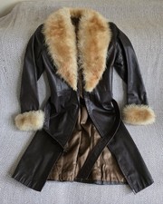 Brown Leather Trench Coat