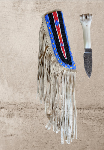 Native beaded knife - native,