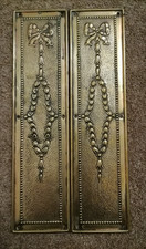 Victorian style door plate brass floral antique