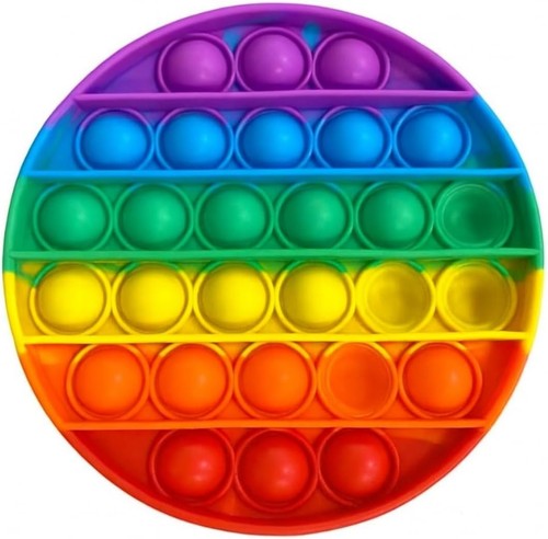Round rainbow push popper - rainbow,