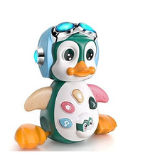 Penguin Music Swing Toy For 1-Year-Old, Baby Crawling Toy With Lights Moontoy
