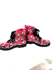 H&M Girls pink lace up  boots
