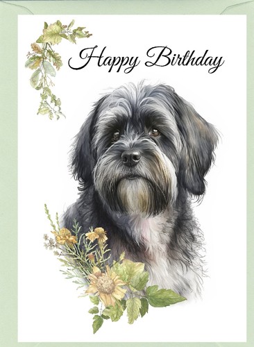 Tibetan terrier dog - terrier, (4"x