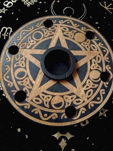 Wooden altar pentacle - wooden,