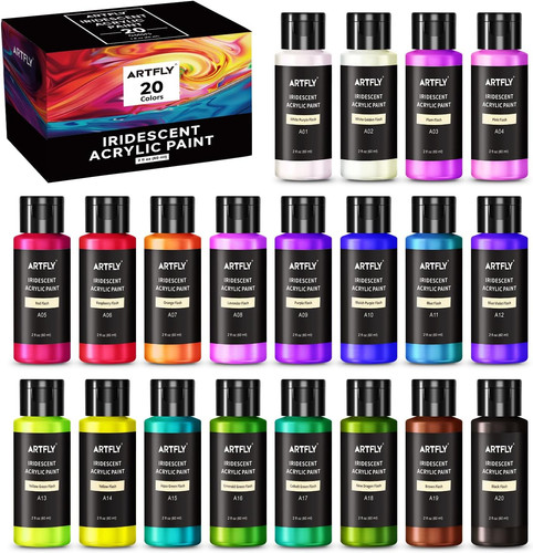 Iridescent acrylic paint set - iridescent,