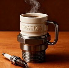 Spark Plug Mug, Engine Spark Plug Design, Novelty Coffee Mug