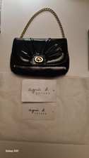 Agnes b Small 100% leather mini bag BNWT'S and authenticity with gold chain cute