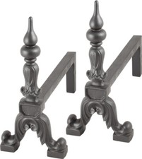 Cast Iron Fire Dogs Pair Fire