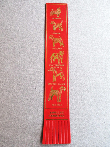 Leather bookmark dogs english - bookmark,