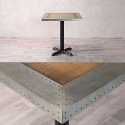 Zinc edge cafe table wooden - zinc,