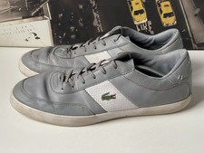 LACOSTE COURT MASTER Grey Faux Leather Low Top Trainers UK 12, EU 47