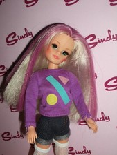 Sindy OOAK Vintage Blond & Pink Hair In Shorts,Top,Fishnets,Trainers