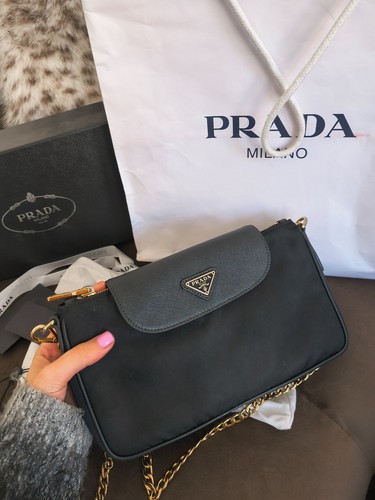 Black prada gold hardware - prada,