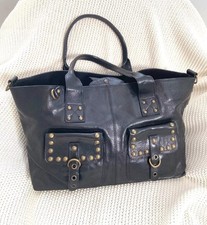 RUSSELL & BROMLEY Via Repubblica 100% Leather Studded Large Tote Bag Black ~£295