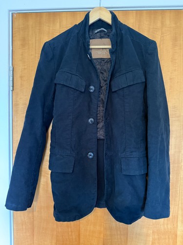 Zara men black suede jacket - men's,