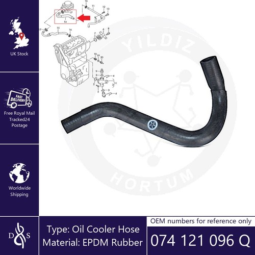 Oil cooler hose - cooler, vw