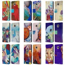OFFICIAL JODY WRIGHT ANIMALS LEATHER BOOK WALLET CASE FOR MOTOROLA PHONES 2