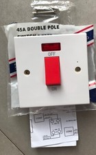 45A cooker control unit switched socket with neon indicator