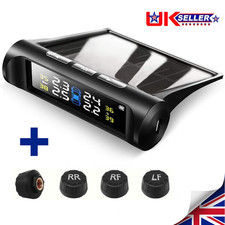 Wireless Solar TPMS LCD Car Tire Pressure Monitoring System + 4 External Sensors
