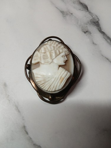 Antique carved shell cameo - shell,