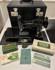 Singer 222K Sewing Machine - 1955 Kilbowie Featherweight Free-arm & Accessories