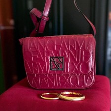 LUXURY ARMANI EXCHANGE BURGUNDY PINKY SHOULDER BAG NEW WITHOUT TAGS ORIGINAL